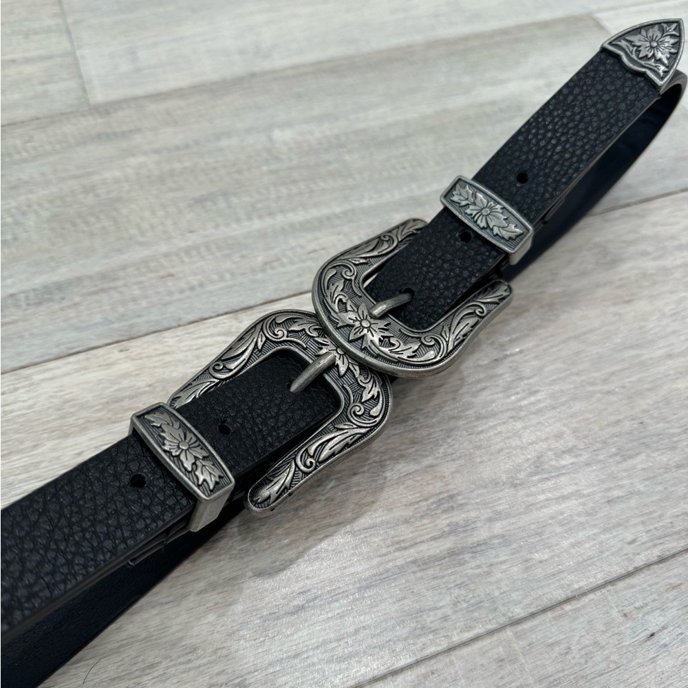 Double Buckle Belt in Black
